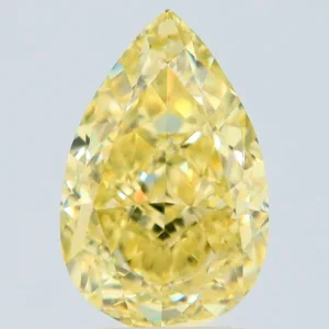 3.02 Carat Pear Fancy Yellow VS2 Natural Diamond