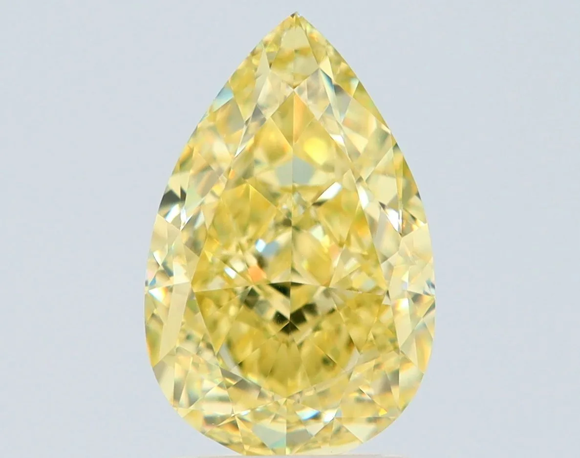 3.02 Carat Pear Fancy Yellow VS2 Natural Diamond 1 3.02 Carat Pear Fancy Yellow VS2 Natural Diamond