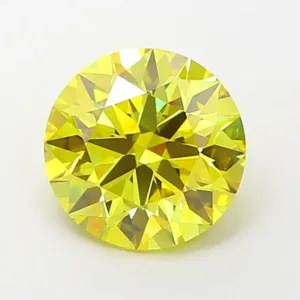 2.05 Carat Round Fancy Vivid Yellow VS1 Lab Diamond