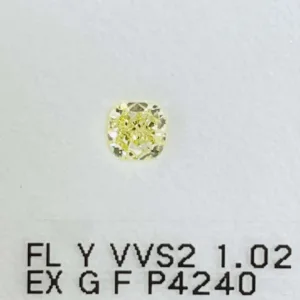 1.02 Carat Cushion Brilliant Fancy Light Yellow VVS2 Natural Diamond