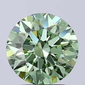 3 Carat Round Fancy Vivid Green VS1 Lab Diamond