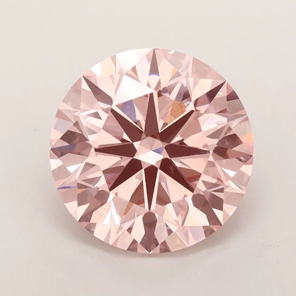 3.2 Carat Round Fancy Vivid Pink VS1 Lab Diamond