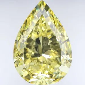 4.11 Carat Pear Fancy Intense Yellow SI1 Natural Diamond