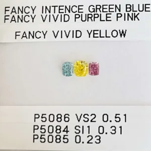 0.51 Carat Cushion Brilliant Fancy Vivid Yellow VS2 Natural Diamond
