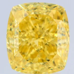 5.01 Carat Cushion Brilliant Fancy Vivid Yellow VVS2 Natural Diamond