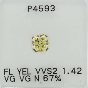 1.42 Carat Square Fancy Light Yellow VVS2 Natural Diamond