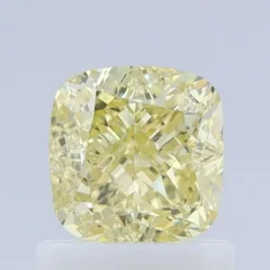 1 Carat Cushion Brilliant Fancy Yellow VS2 Natural Diamond