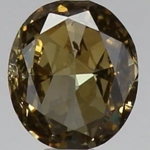 0.24 Carat Oval Fancy Dark Yellow Natural Diamond
