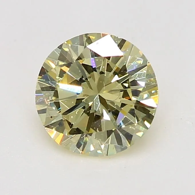 0.41 Carat Round Fancy Light Yellow SI1 Natural Diamond