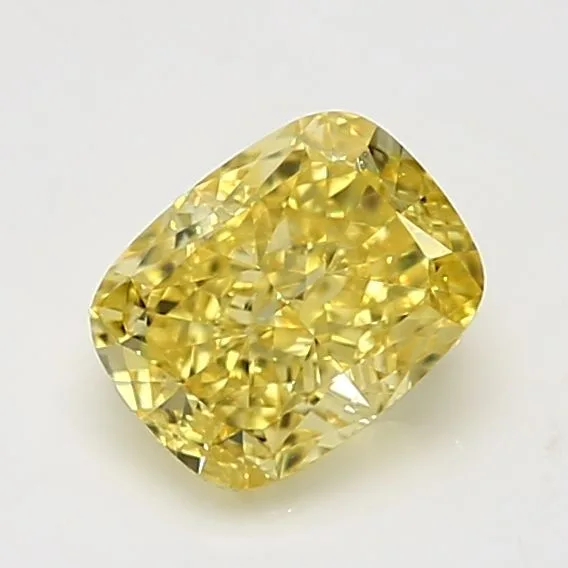 1.55 Carat Fancy Vivid Yellow SI1 CUSHION BRILLIANT Diamond