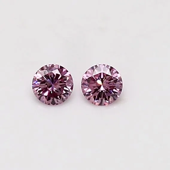 0.07 Carat Round Fancy Intense Pink Natural Diamond
