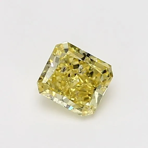 0.57 Carat Radiant Fancy Intense Yellow I1 Natural Diamond