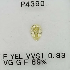 0.83 Carat Pear Fancy Yellow VVS1 Natural Diamond