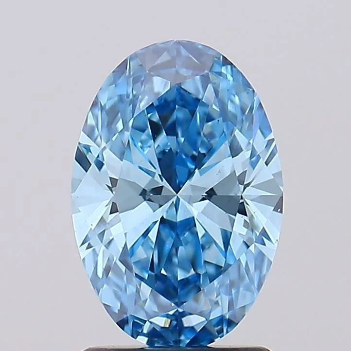 1.52 Carat Oval Fancy Vivid Blue VS1 Lab Diamond 1 1.52 Carat Oval Fancy Vivid Blue VS1 Lab Diamond