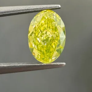 0.78 Carat Oval Fancy Intense Yellow VS2 Natural Diamond