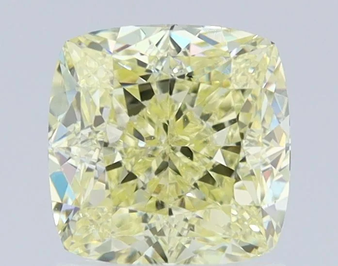 1.51 Carat Cushion Modified Fancy Light Yellow VVS2 Natural Diamond 1 1.51 Carat Cushion Modified Fancy Light Yellow VVS2 Natural Diamond