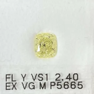 2.4 Carat Cushion Brilliant Fancy Light Yellow VS1 Natural Diamond