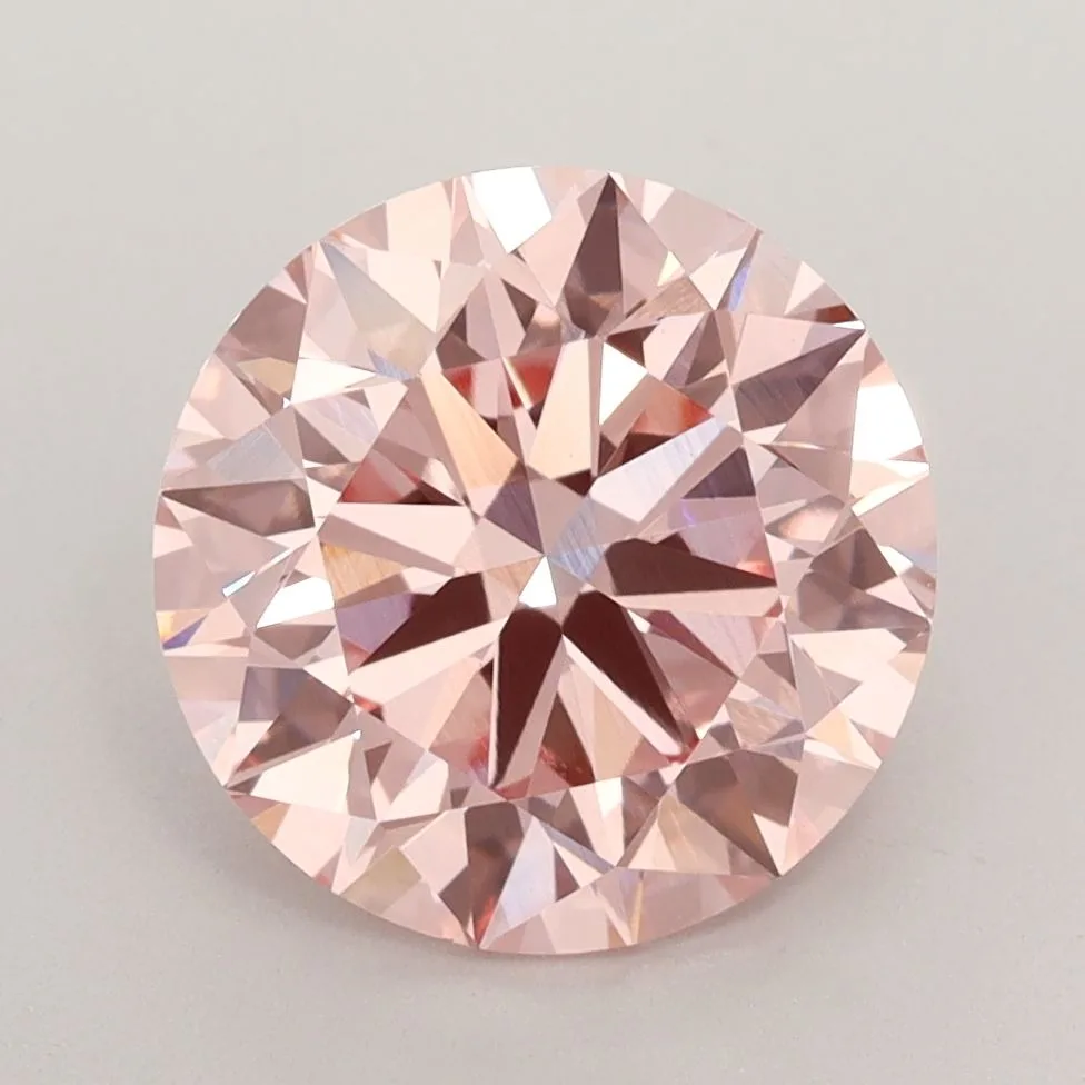 3.01 Carat Round Fancy Intense Pink VVS2 Lab Diamond