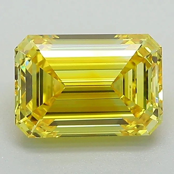 1.71 Carat Fancy Vivid Yellow VS1 EMERALD Lab Diamond
