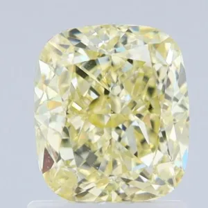 1.5 Carat Cushion Brilliant Fancy Light Yellow VS1 Natural Diamond