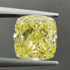 1.61 Carat Cushion Brilliant Fancy Intense Yellow SI1 Natural Diamond