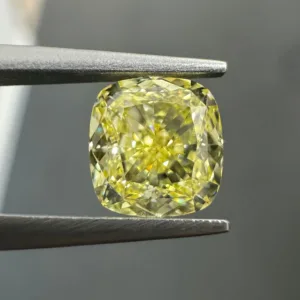 1.03 Carat Cushion Brilliant Fancy Intense Yellow VS1 Natural Diamond