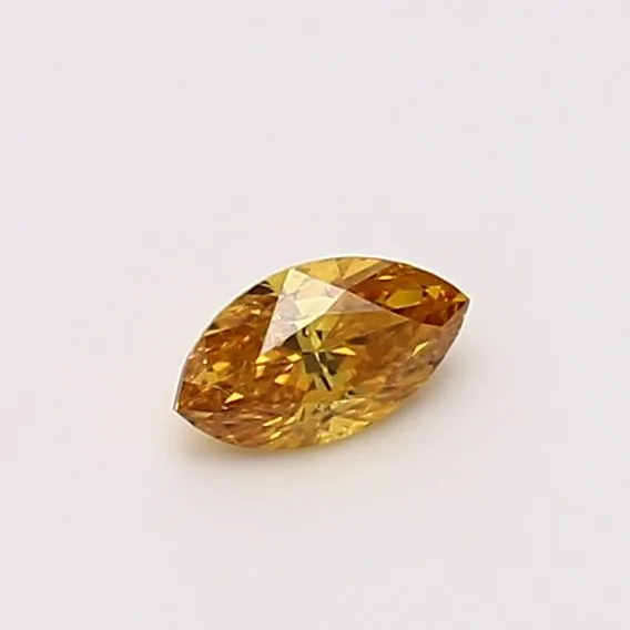 0.25 Carat Marquise Fancy Vivid Yellow Orange I1 Natural Diamond