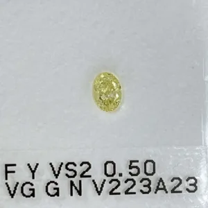0.5 Carat Oval Fancy Yellow VS2 Natural Diamond