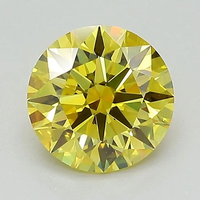 1.32 Carat Round Fancy Vivid Yellow VVS2 Lab Diamond