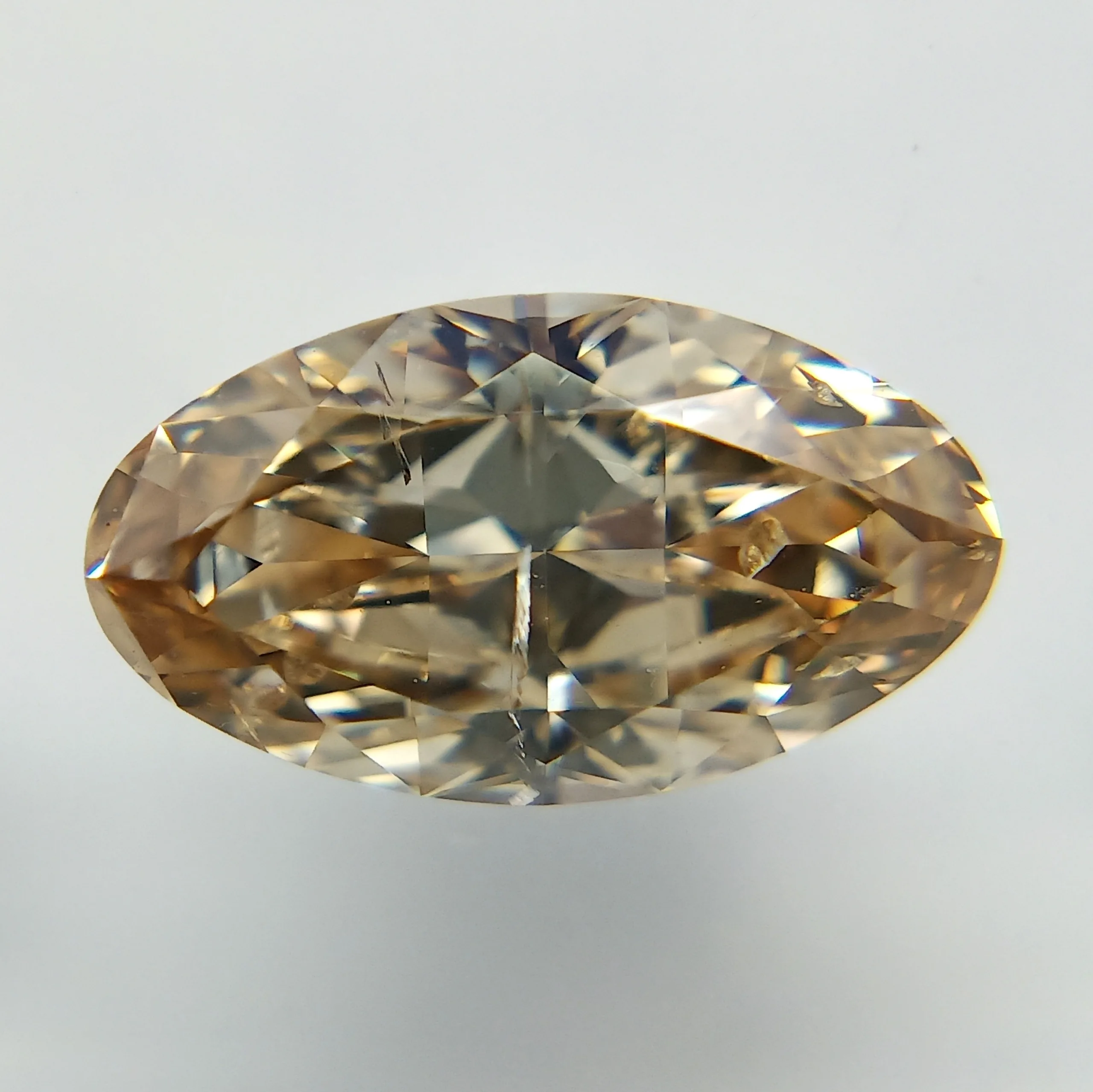1 Carat Oval Fancy Orange Brown I1 Natural Diamond