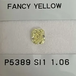 1.06 Carat Radiant Fancy Yellow SI1 Natural Diamond