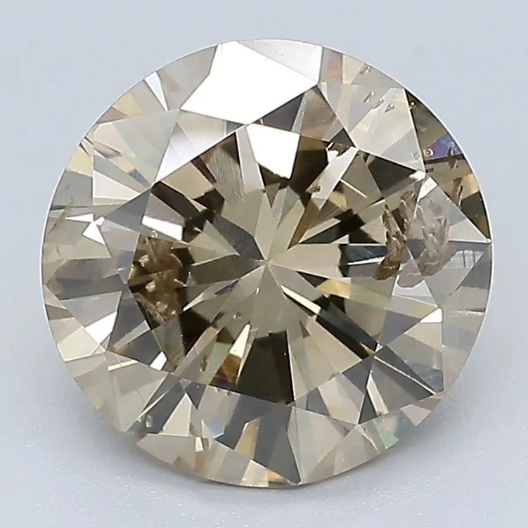 3.02 Carat Round Fancy Brown I1 Natural Diamond