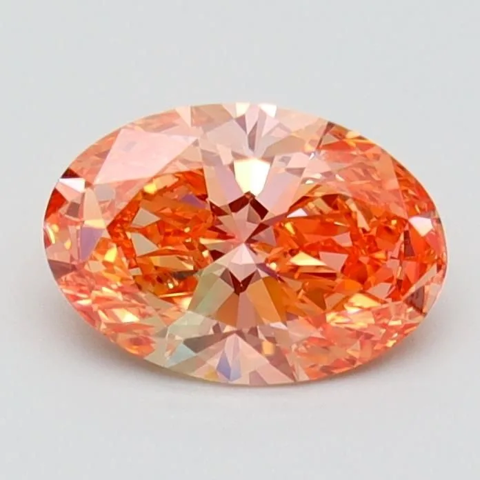 1.08 Carat Fancy Vivid Orange Pink IF OVAL Lab Diamond