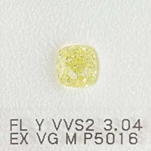3.04 Carat Cushion Brilliant Fancy Light Yellow VVS2 Natural Diamond