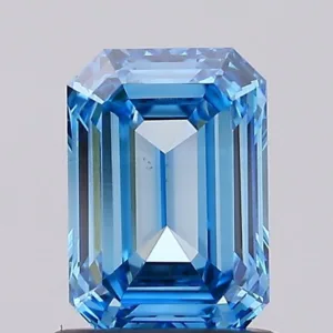 1.13 Carat Emerald Fancy Vivid Blue VS1 Lab Diamond