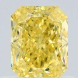 0.61 Carat Radiant Fancy Intense Yellow VVS1 Natural Diamond