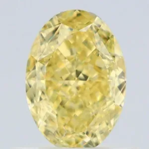 0.74 Carat Oval Fancy Intense Yellow VVS1 Natural Diamond