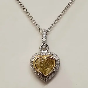 1.72 Carat Heart Fancy Yellow SI2 Natural Diamond