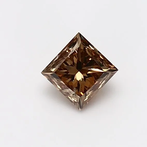 0.57 Carat Princess Fancy Dark Brown I2 Natural Diamond