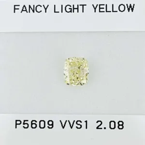 2.08 Carat Cushion Brilliant Fancy Light Yellow VVS1 Natural Diamond