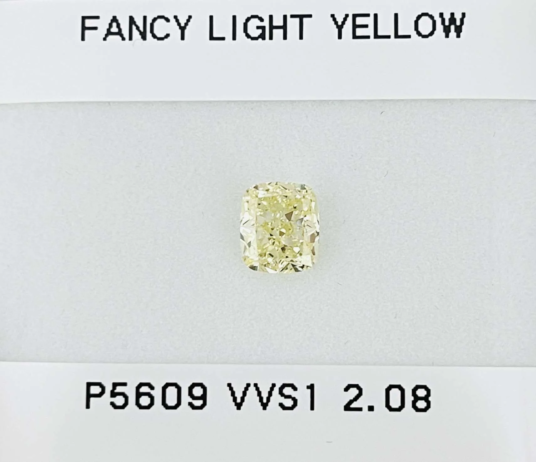 2.08 Carat Cushion Brilliant Fancy Light Yellow VVS1 Natural Diamond 1 2.08 Carat Cushion Brilliant Fancy Light Yellow VVS1 Natural Diamond
