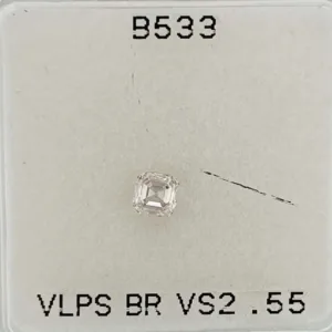 0.55 Carat Emerald Very Light Brown VS2 Natural Diamond