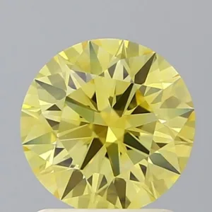 1.26 Carat Round Fancy Vivid Yellow VS1 Lab Diamond
