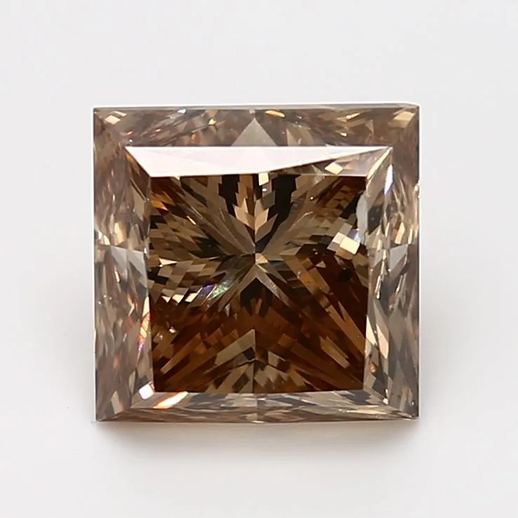 5.23 Carat Princess Fancy Yellow Brown SI2 Natural Diamond