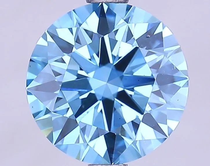 2.01 Carat Round Fancy Vivid Blue VVS2 Lab Diamond 1 2.01 Carat Round Fancy Vivid Blue VVS2 Lab Diamond