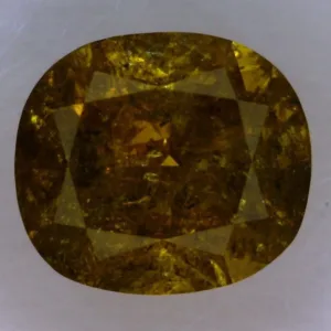 0.71 Carat Cushion Modified Fancy Deep Yellow Natural Diamond