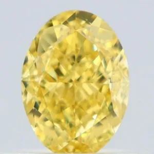 0.54 Carat Oval Fancy Intense Yellow VS2 Natural Diamond