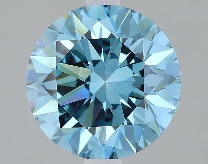 2.26 Carat Round Fancy Vivid Blue VVS2 Lab Diamond 1 2.26 Carat Fancy Vivid Blue VVS2 ROUND Lab Diamond