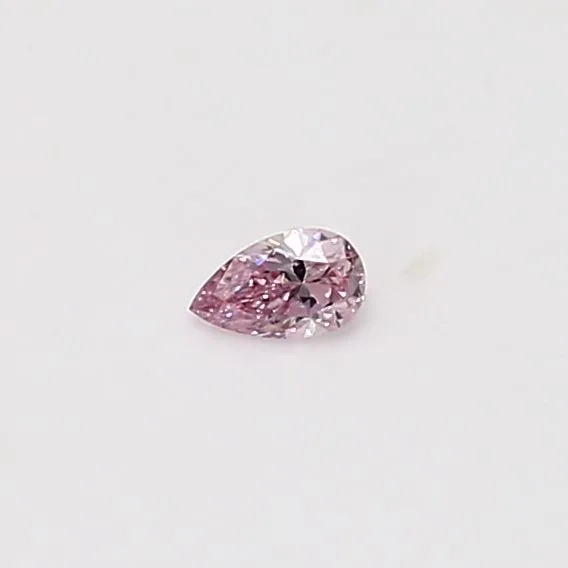 0.07 Carat Pear Fancy Intense Pink Natural Diamond