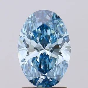 1.58 Carat Oval Fancy Vivid Blue VS1 Lab Diamond